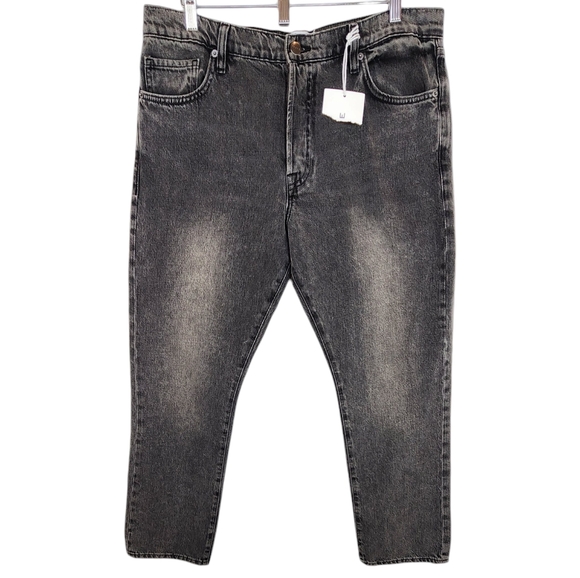 Frame Denim Le Slouch Low Rise Straight Leg Jeans Slouchy Washed Black Grey 31 - Picture 2 of 12